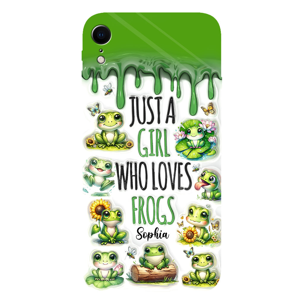 Une fille qui adore les grenouilles - Coque de téléphone personnalisée avec motif grenouille
