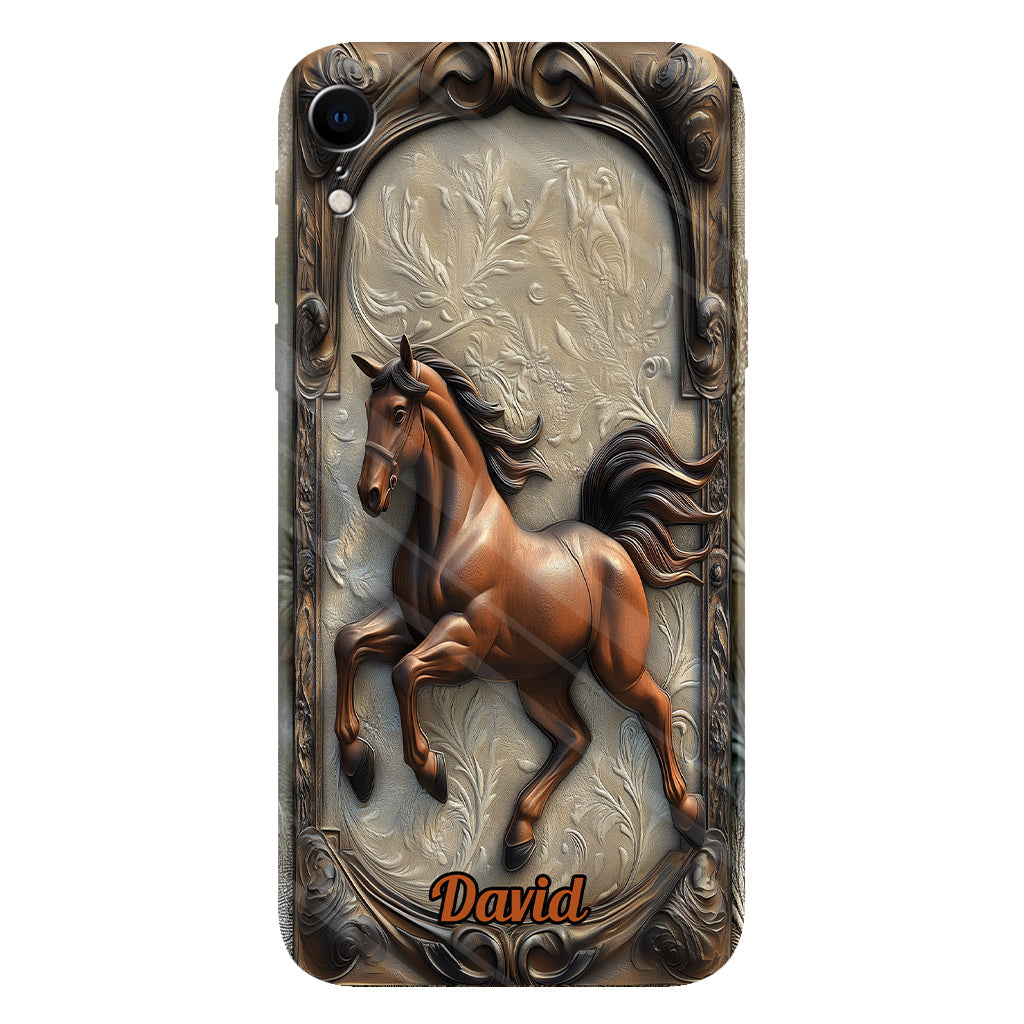 Coque de téléphone personnalisée Love Horse avec motif cheval intégral