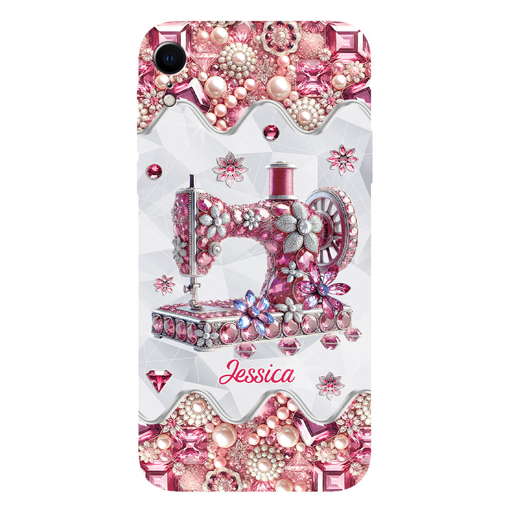 Coque de téléphone personnalisée « Juste une fille qui aime coudre » avec impression intégrale