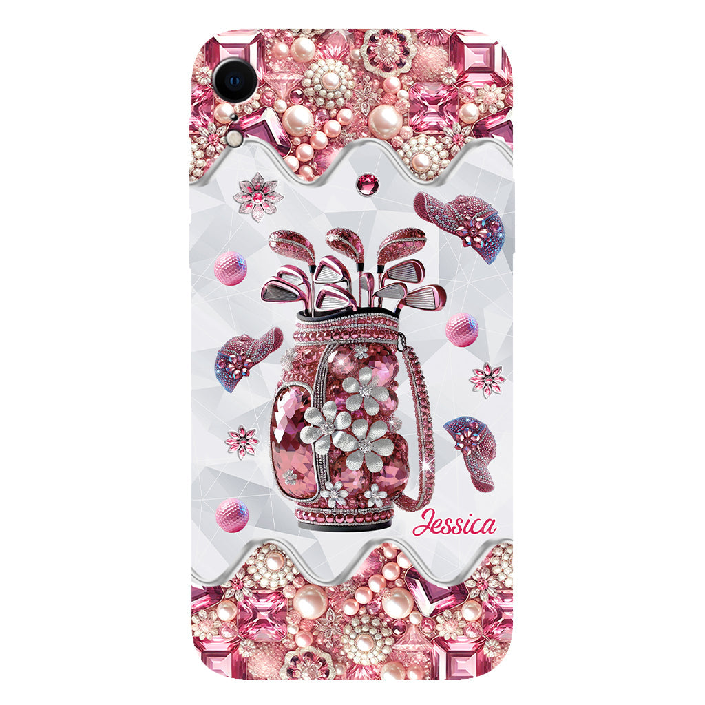 Une fille qui adore le golf - Coque de téléphone personnalisée avec imprimé golf intégral