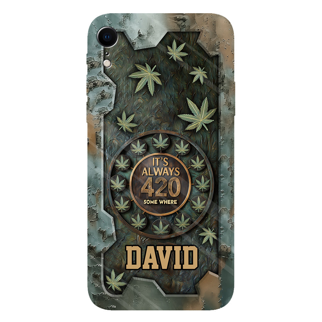 C'est toujours 420 - Coque de téléphone personnalisée avec impression intégrale sur le thème du cannabis