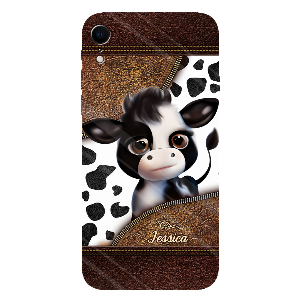 Moody Baby Cow - Personalized Cow Full Print Phone Case