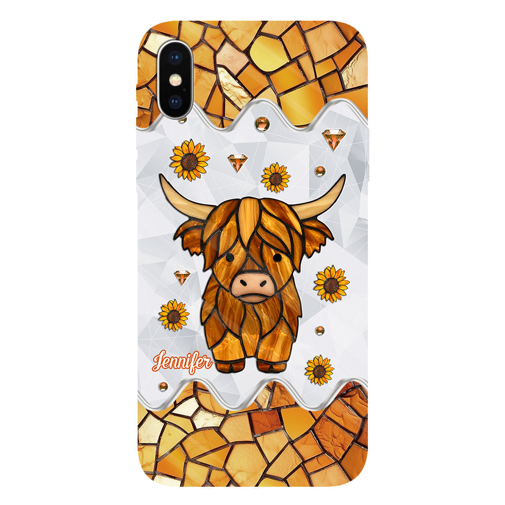 Adorable vache des Highlands - Coque de téléphone personnalisée avec imprimé intégral vache des Highlands