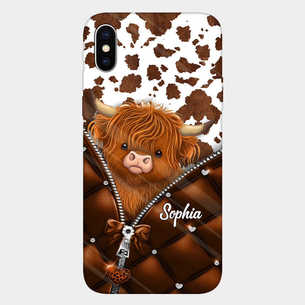 Coque de téléphone personnalisée avec imprimé vache des Highlands - Mignonne vache des Highlands