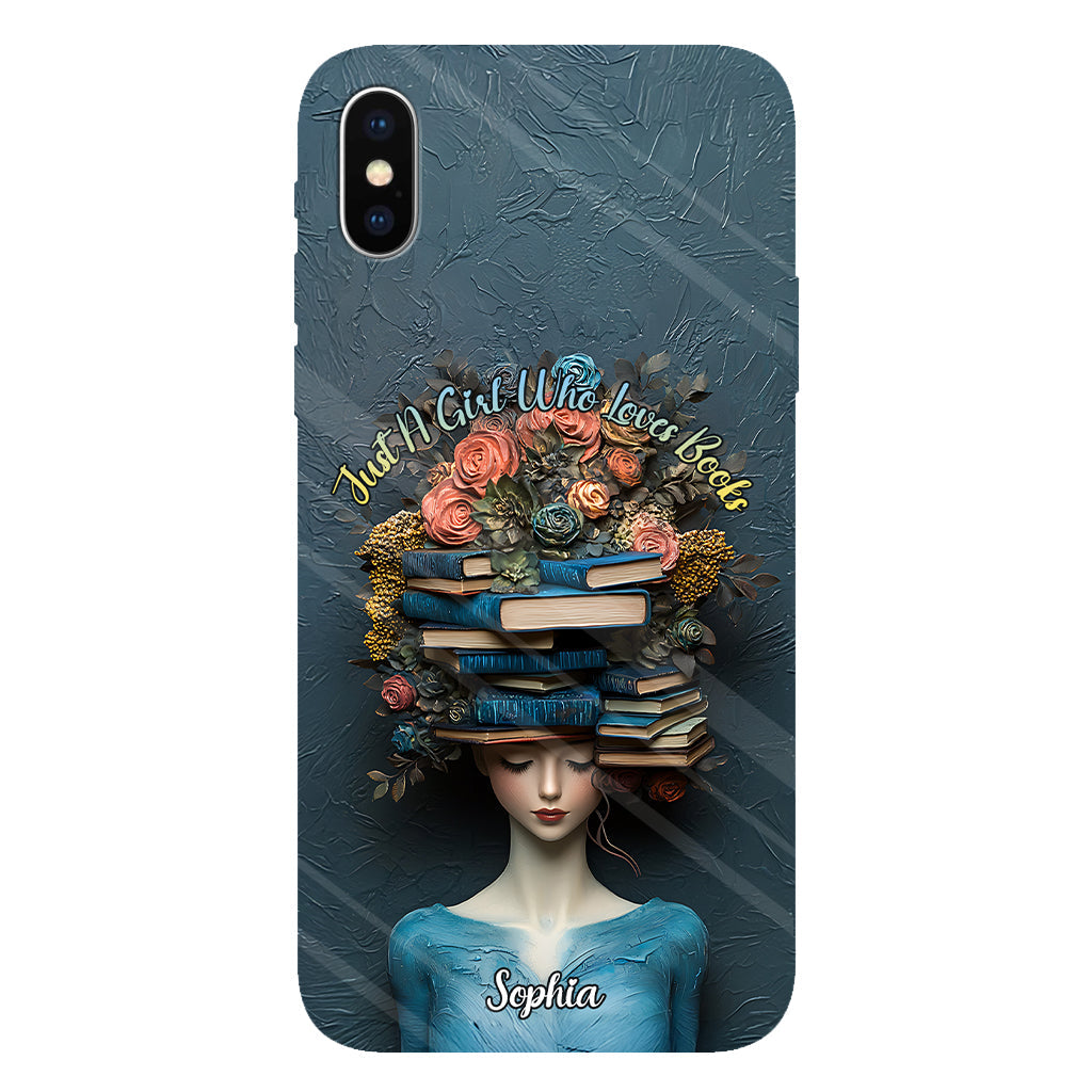 Une fille qui aime les livres - Coque de téléphone personnalisée avec impression intégrale d'un livre