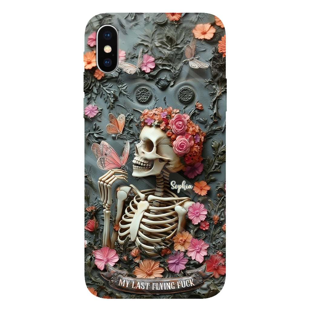 My Last Flying F*ck - Personalized Skull Full Print Phone Case