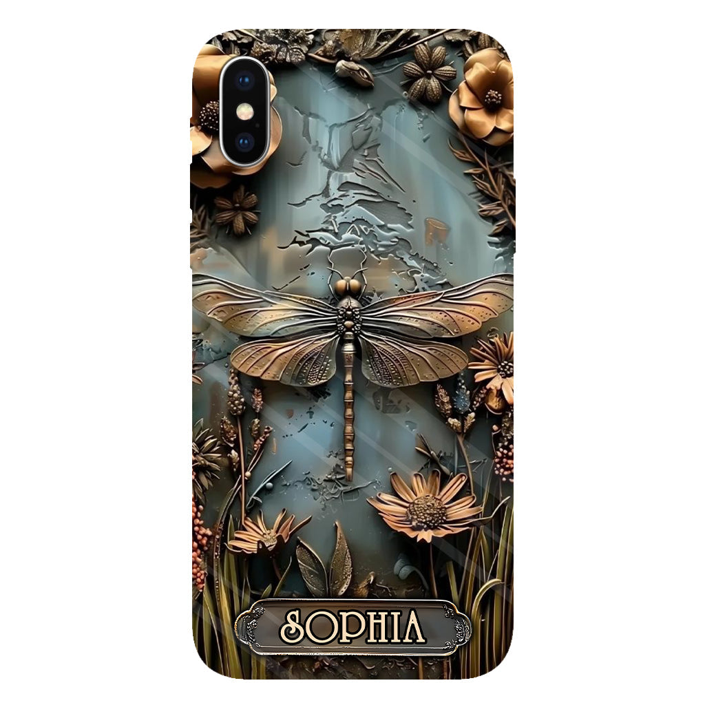 Magnifique libellule, papillon, colibri - Coque de téléphone personnalisée avec impression intégrale sur le thème du jardinage