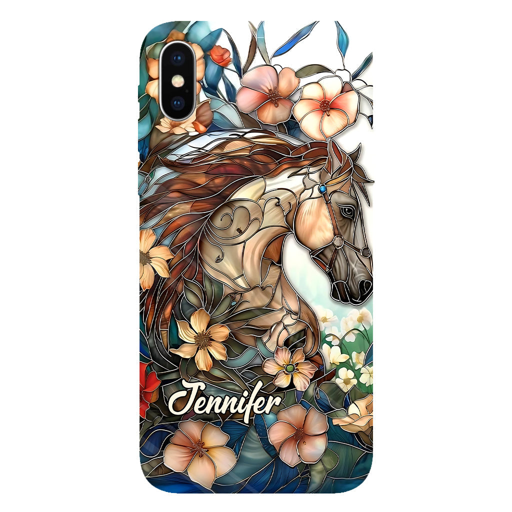 Coque de téléphone personnalisée « Amour des chevaux » avec motif intégral de cheval