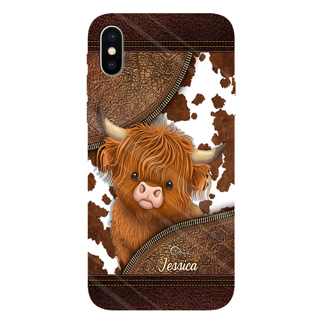 Juste une fille qui aime les vaches des Highlands - Coque de téléphone personnalisée avec impression intégrale