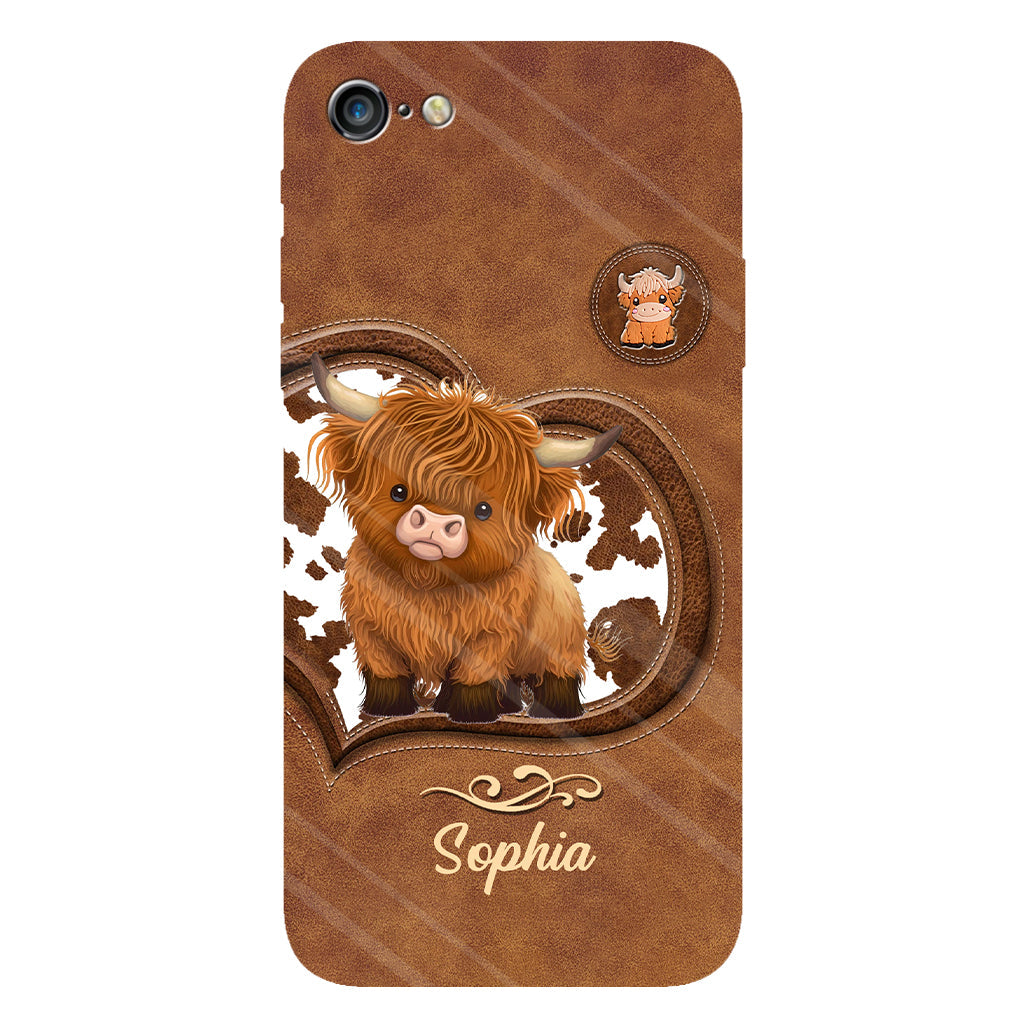 Cute Highland Cow - Personalized Highland Cow Full Print Phone Case