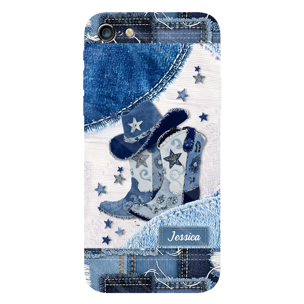 Bottes de cowgirl - Coque de téléphone personnalisée avec motif cowgirl