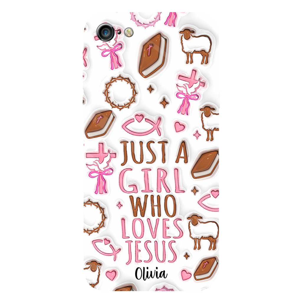 Juste une fille qui aime Jésus - Coque de téléphone personnalisée avec impression chrétienne intégrale