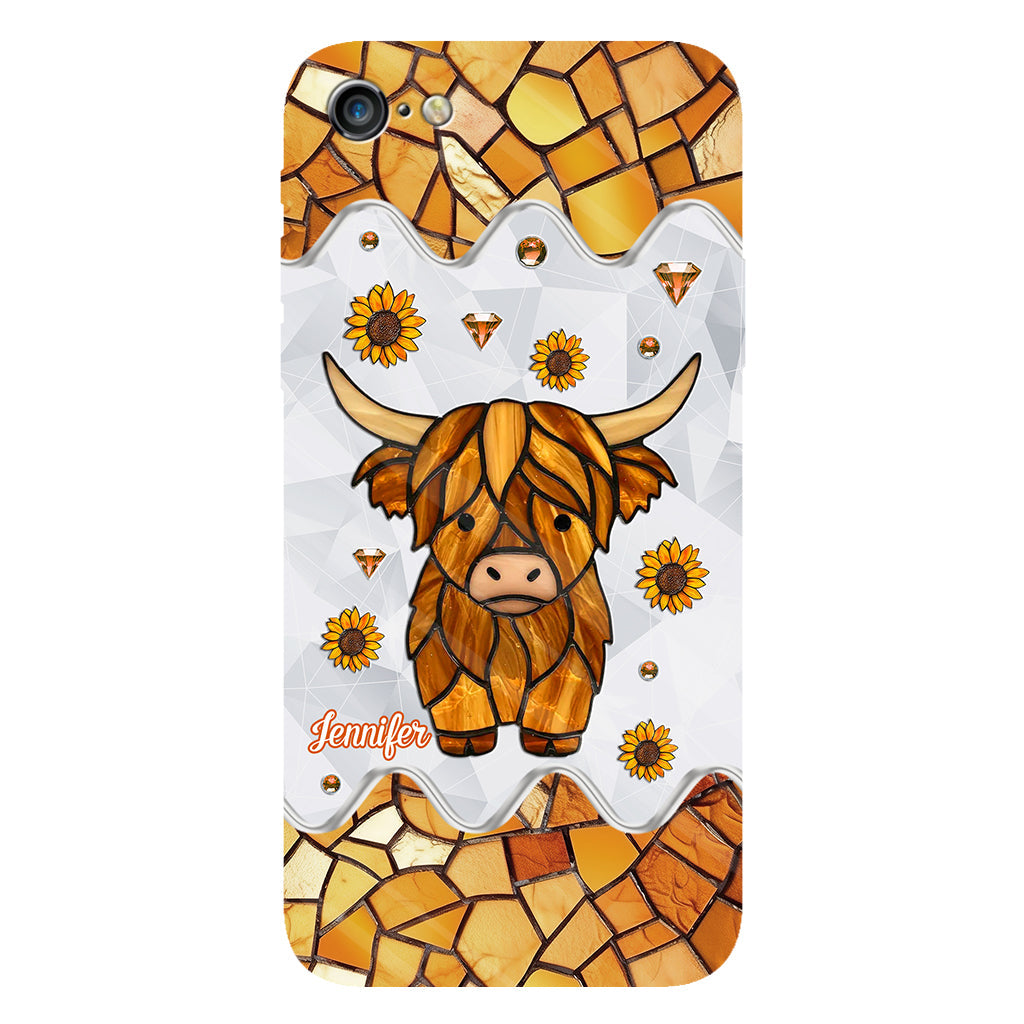 Adorable vache des Highlands - Coque de téléphone personnalisée avec imprimé intégral vache des Highlands