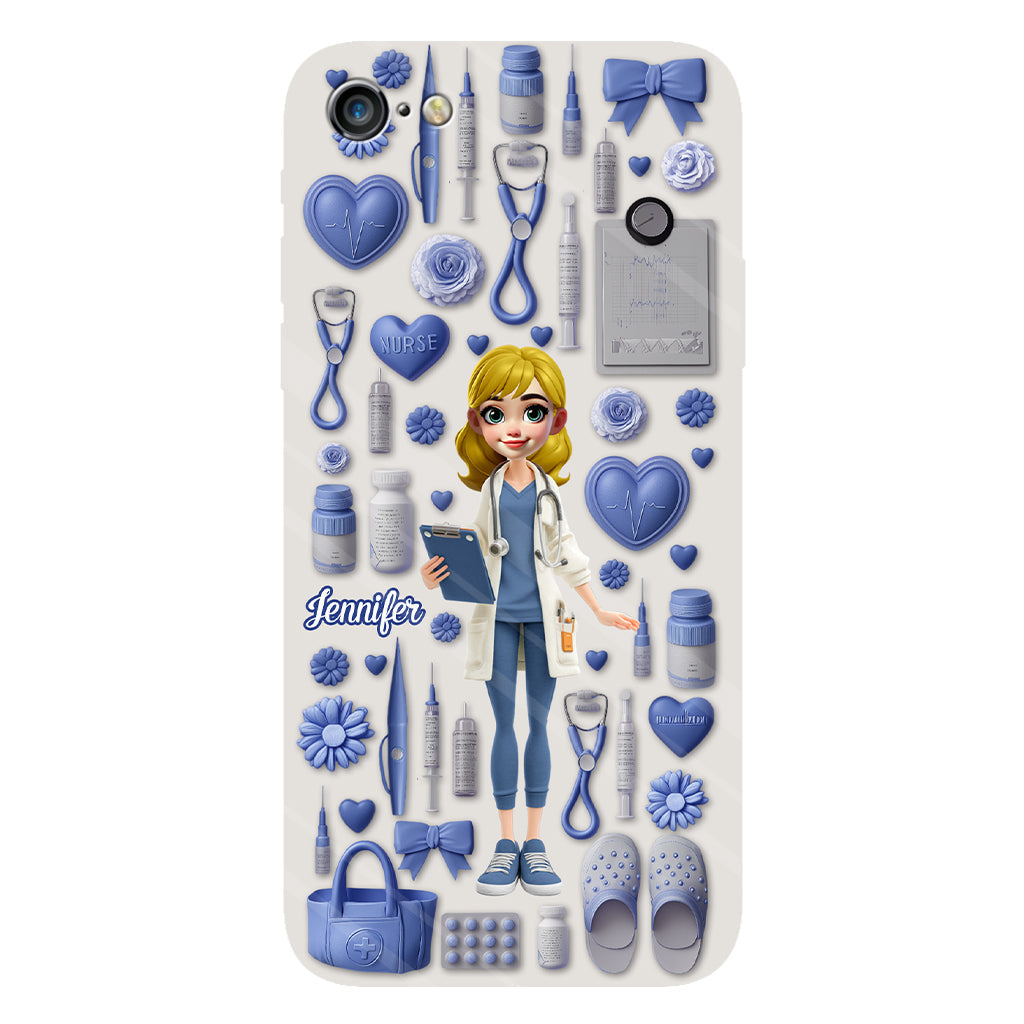 Le métier d'infirmière est un travail de cœur - Coque de téléphone personnalisée avec impression intégrale pour infirmière