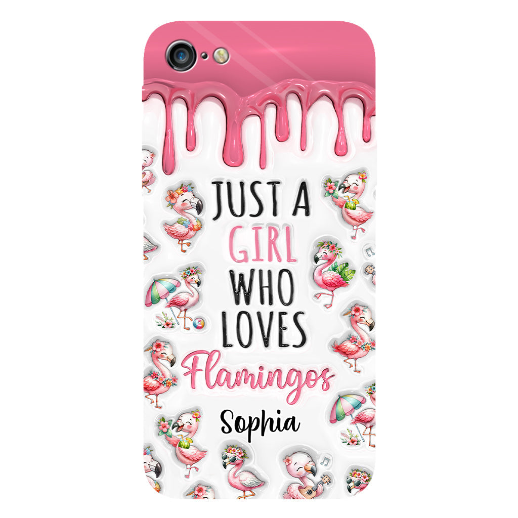 Just A Girl Who Loves Flamingos - Personalized Flamingo Full Print Phone Case