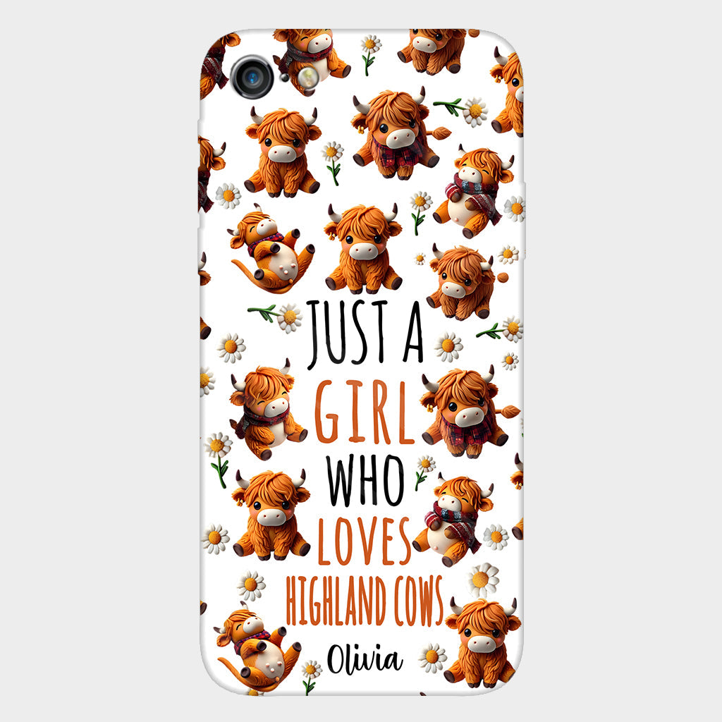 Just A Girl Who Loves Highland Cows - Personalized Highland Cow Full Print Phone Case