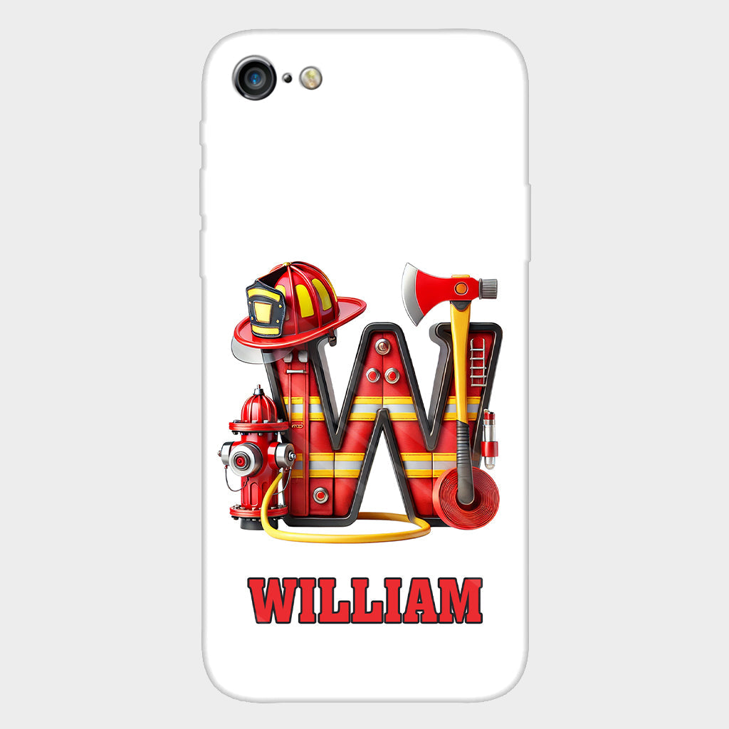 Alphabet Firefighter - Personalized Firefighter Full Print Phone Case