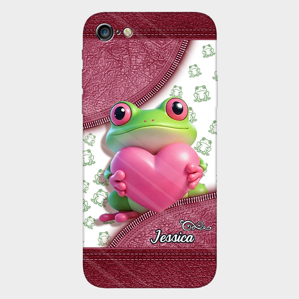 Coque de téléphone personnalisée Love Frog avec motif grenouille