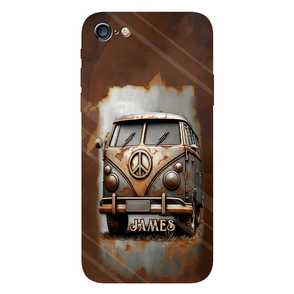 Camper Van Peace Symbol Vintage Soul - Personalized Hippie Full Print Phone Case