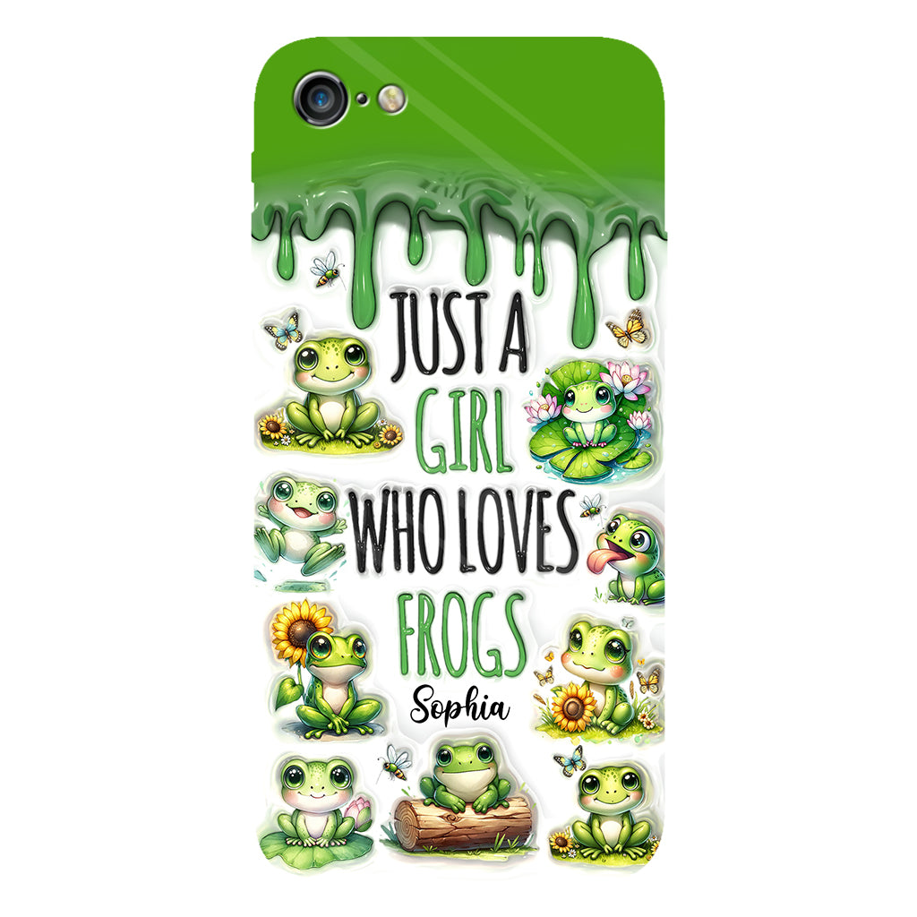 Une fille qui adore les grenouilles - Coque de téléphone personnalisée avec motif grenouille