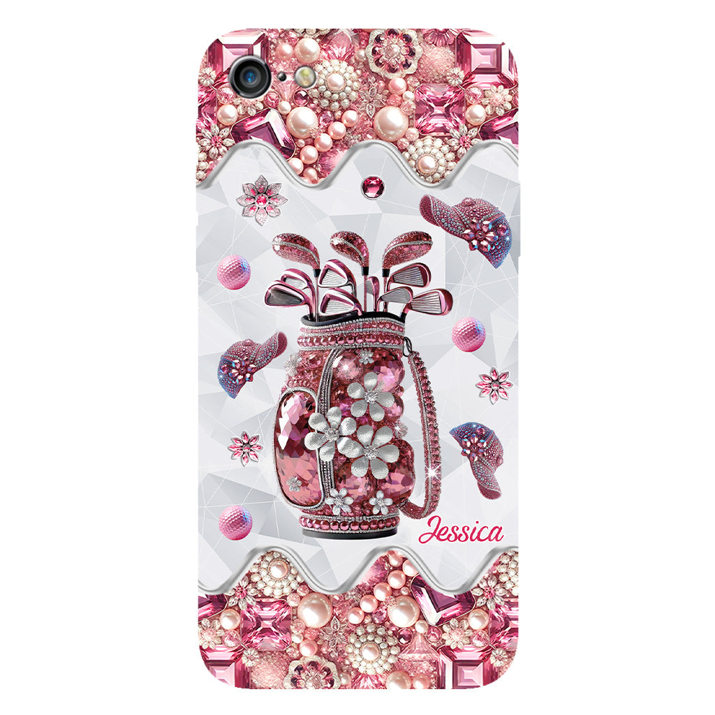 Une fille qui adore le golf - Coque de téléphone personnalisée avec imprimé golf intégral