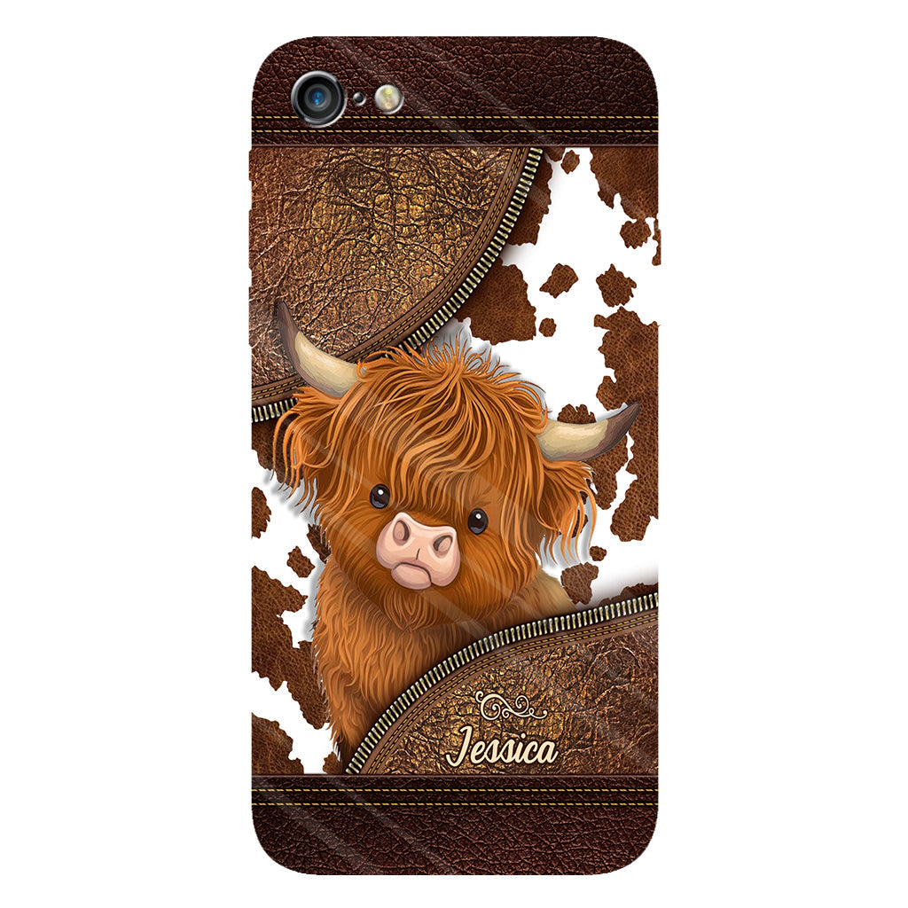 Juste une fille qui aime les vaches des Highlands - Coque de téléphone personnalisée avec impression intégrale