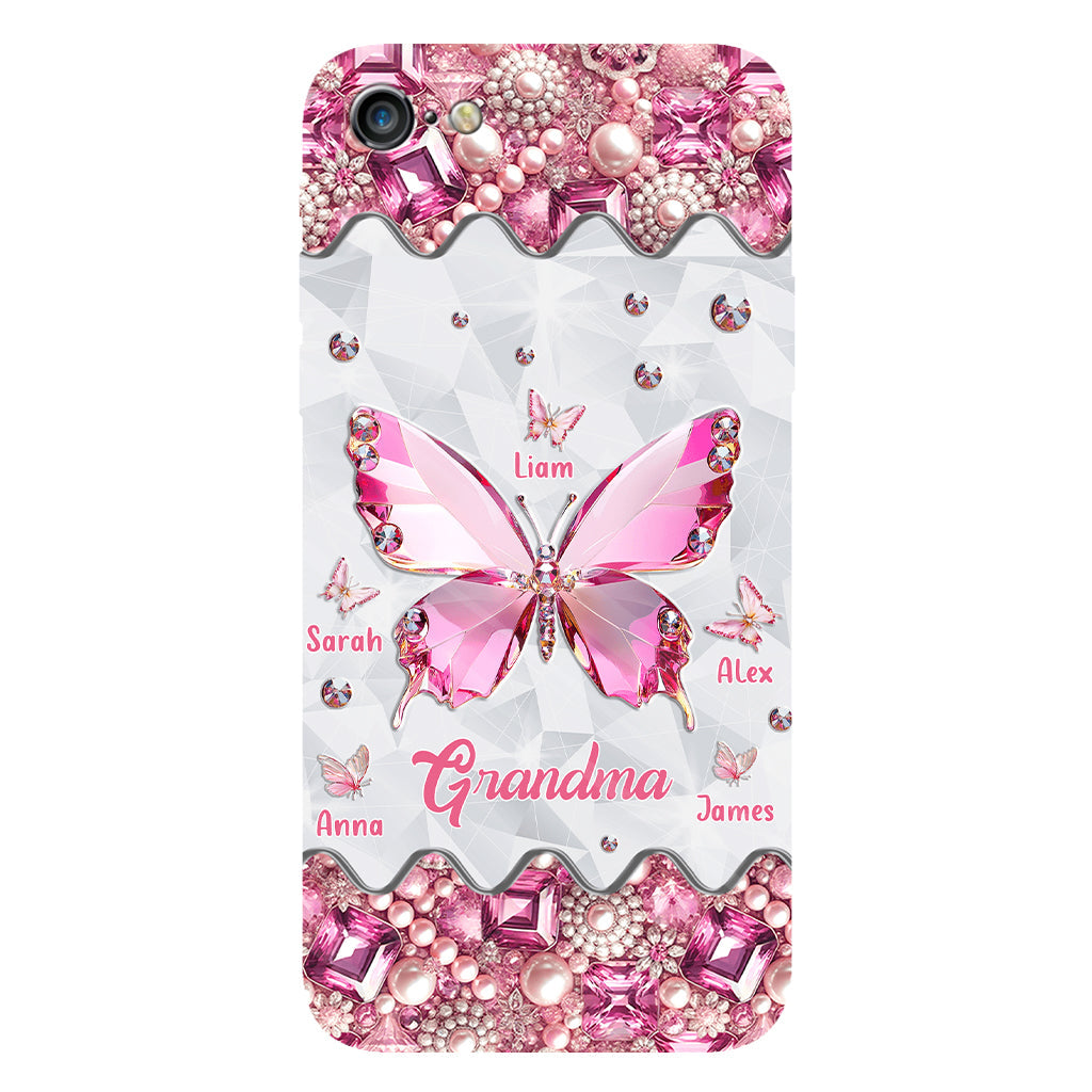 Grandma's Butterflies - Personalized Grandma Full Print Phone Case