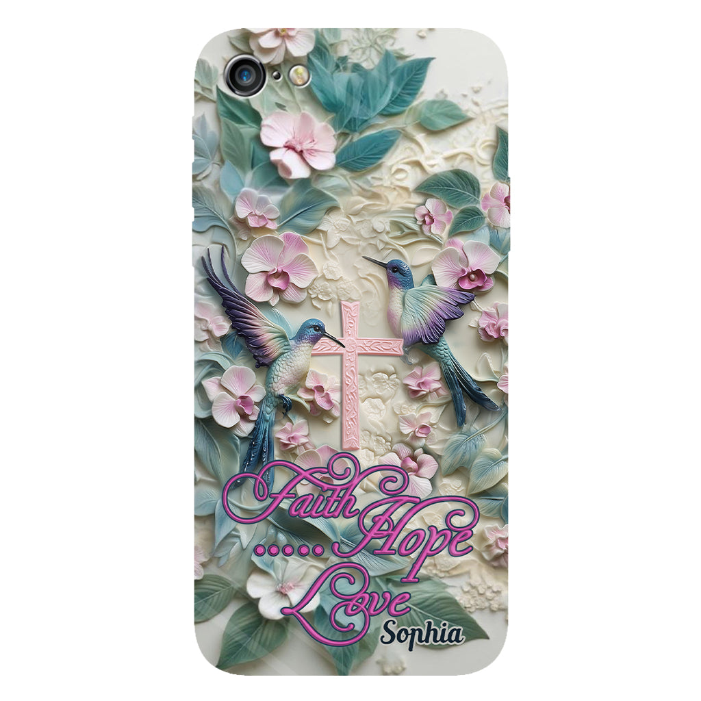 Faith Hope Love - Personalized Hummingbird Full Print Phone Case
