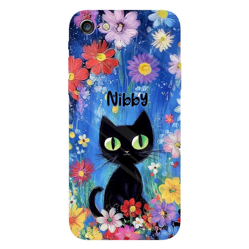 Coque de téléphone personnalisée avec motif chat noir mignon - Chat mignon