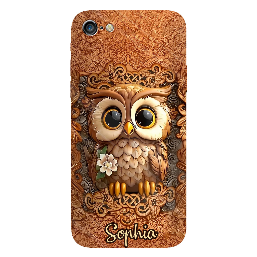Magnifique hibou - Coque de téléphone personnalisée avec motif hibou intégral