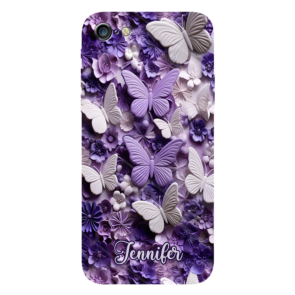 Purple Butterflies - Personalized Butterfly Full Print Phone Case