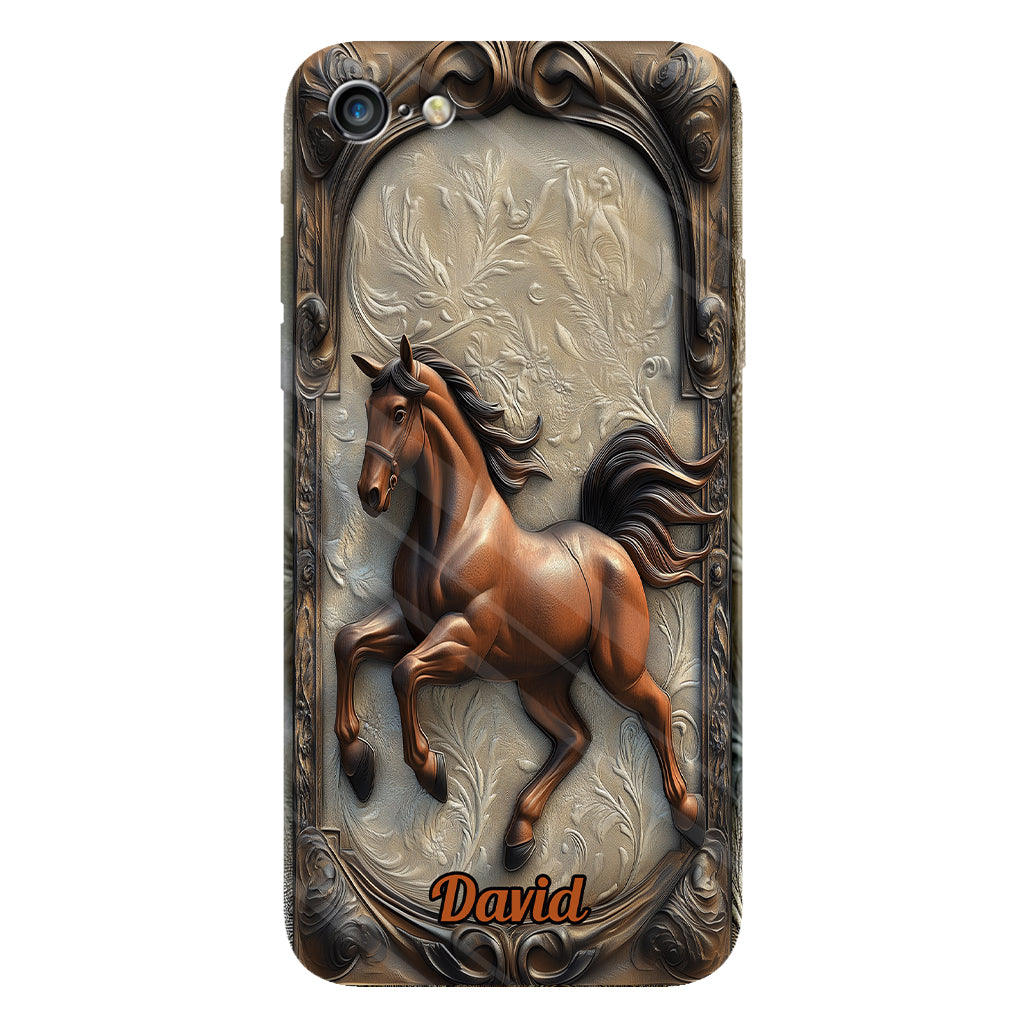 Coque de téléphone personnalisée Love Horse avec motif cheval intégral