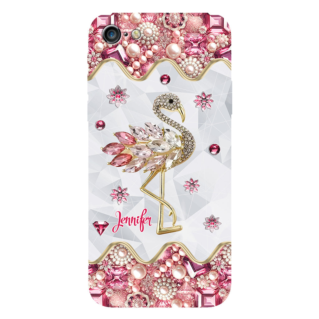 Juste une fille qui aime les flamants roses - Coque de téléphone personnalisée avec impression intégrale de flamants roses