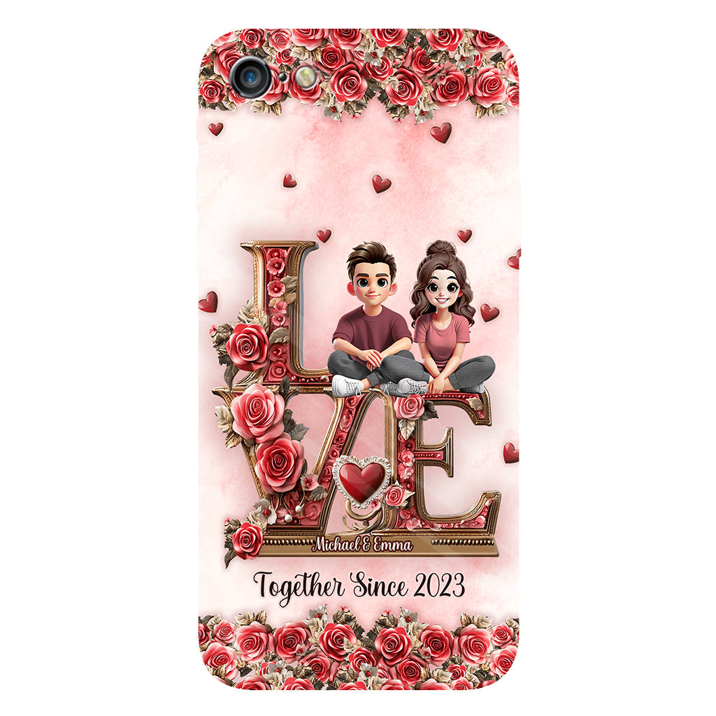 Je t'aimerai toujours - Coque de téléphone personnalisée pour couple avec impression intégrale