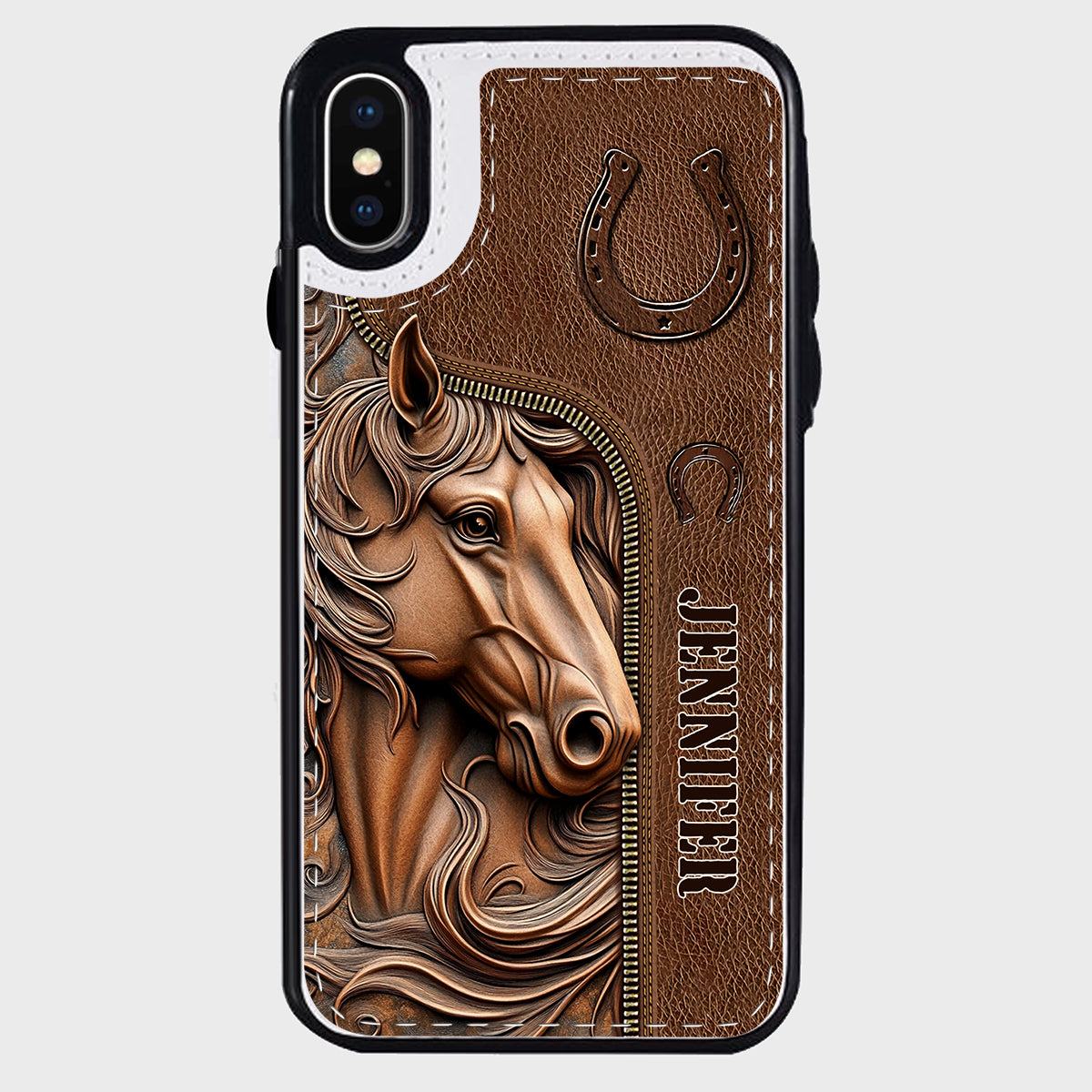 Facilement distrait par les chevaux - Étui portefeuille pliable personnalisé pour téléphone portable avec motif cheval