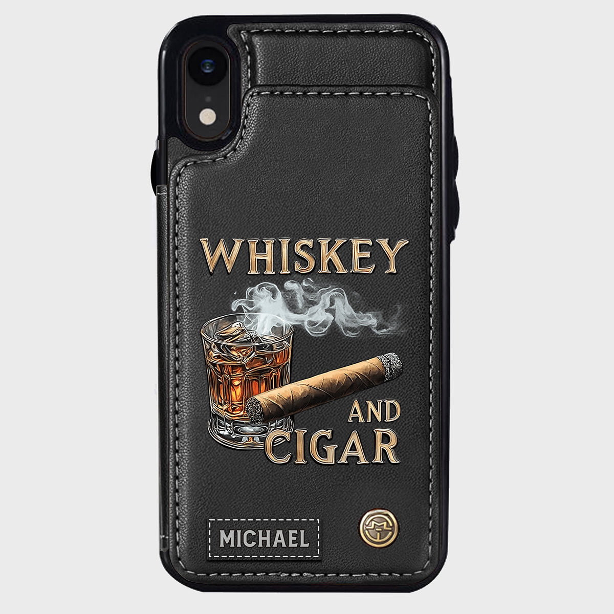 Étui portefeuille personnalisé Whiskey And Cigar -