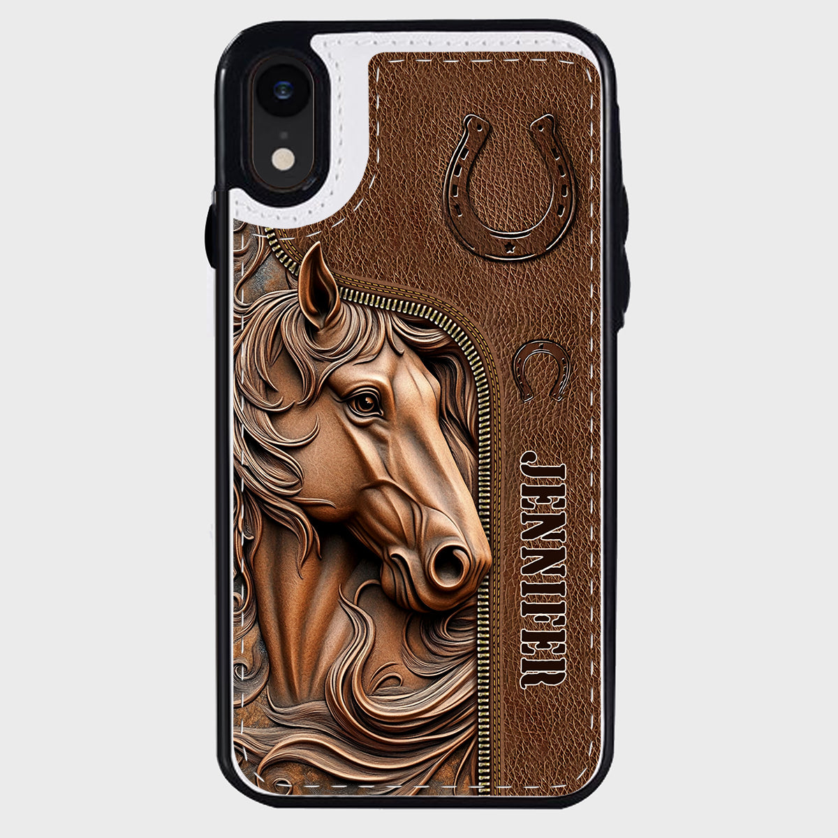 Facilement distrait par les chevaux - Étui portefeuille pliable personnalisé pour téléphone portable avec motif cheval