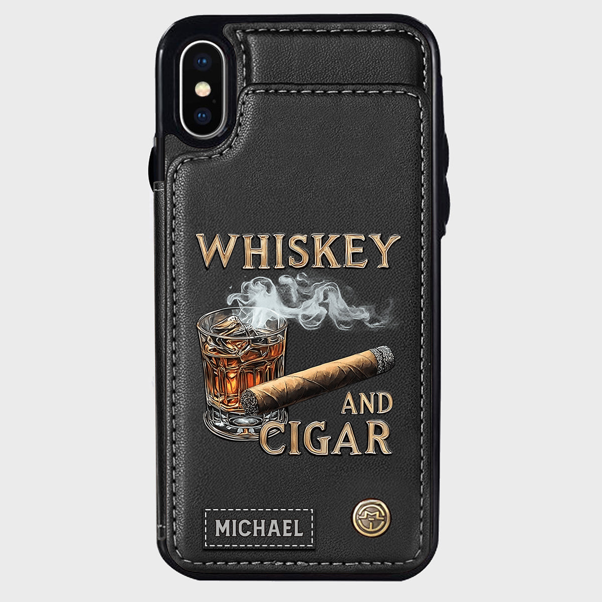 Étui portefeuille personnalisé Whiskey And Cigar -