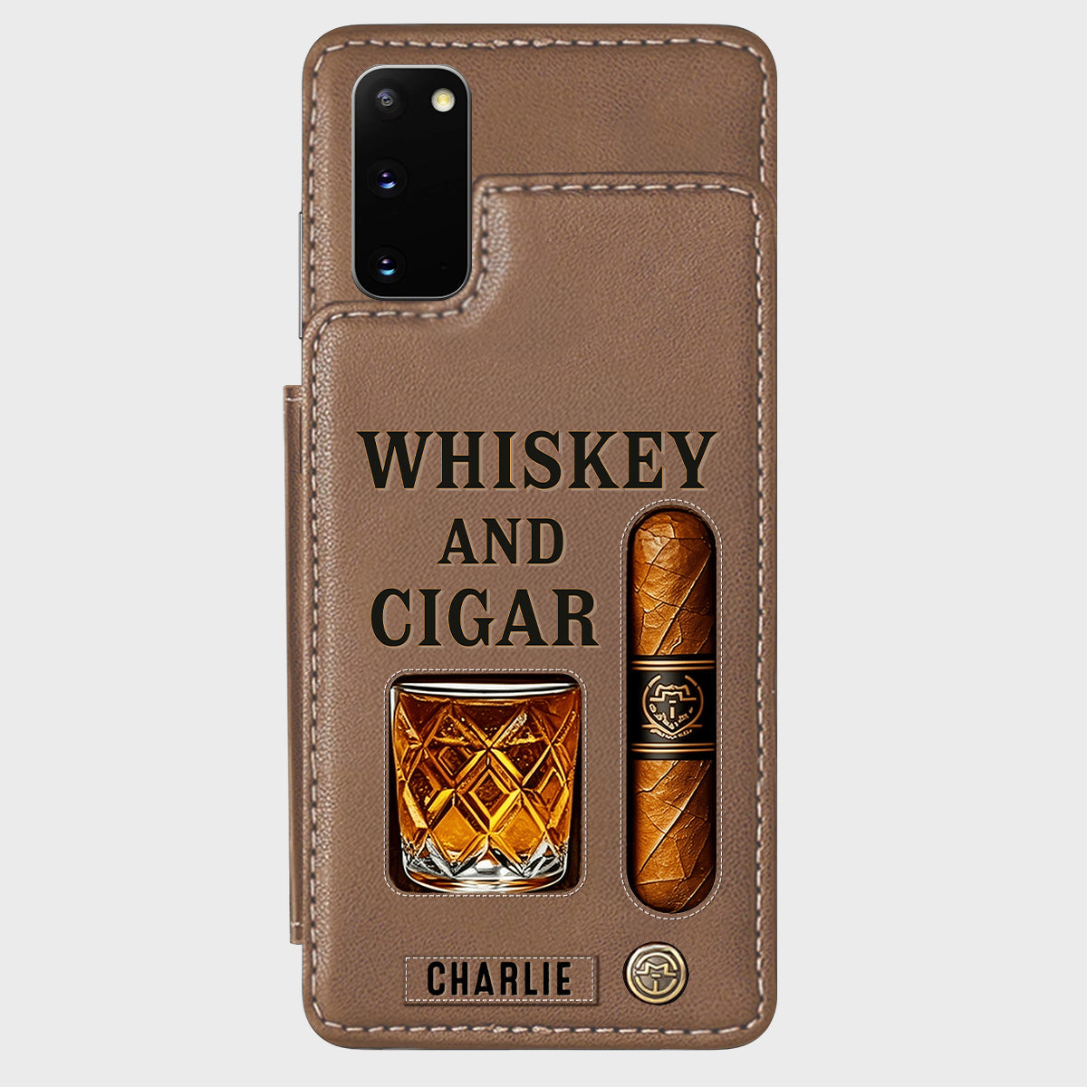 Étui portefeuille personnalisé Whiskey & Cigar -