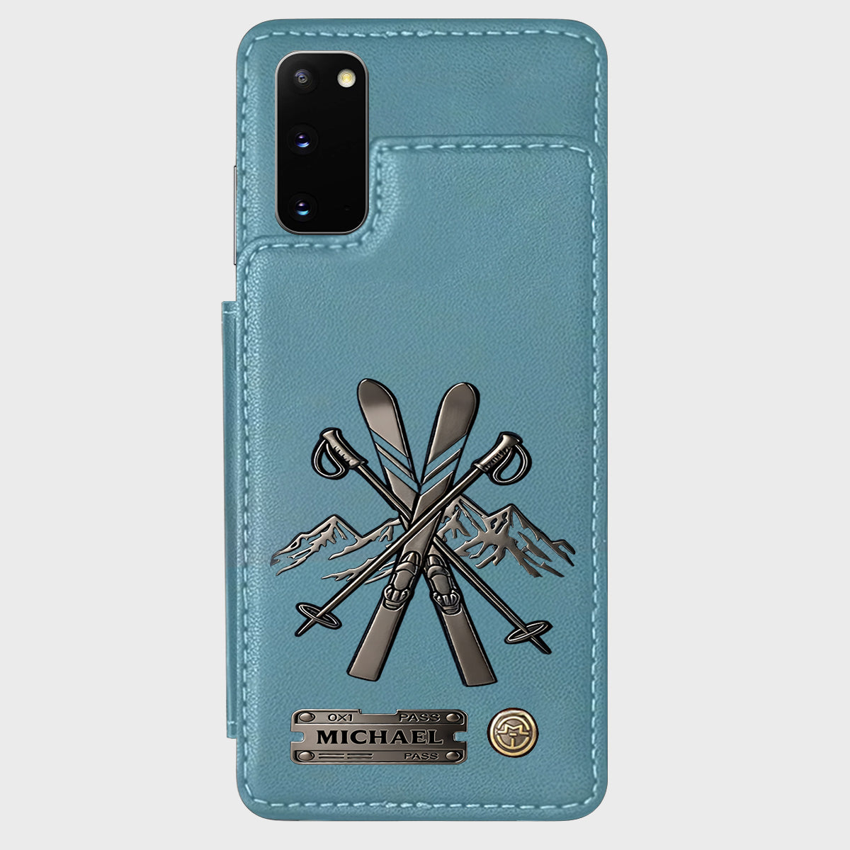 Passionné de ski ? Étui portefeuille personnalisé pour téléphone - Étui portefeuille de ski