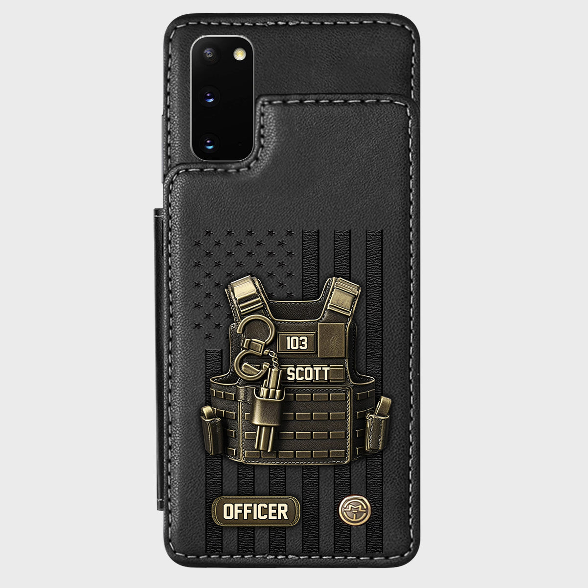 Fier d'être policier - Étui portefeuille personnalisé pour téléphone portable - Policier