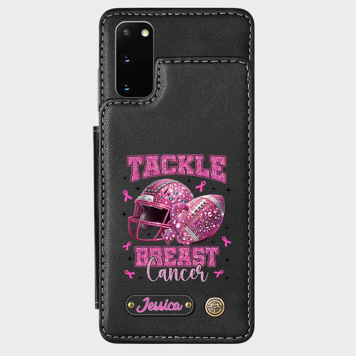 Pink Out - Étui portefeuille de téléphone personnalisé sur le thème du football