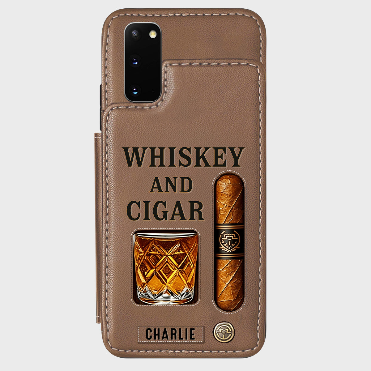 Étui portefeuille personnalisé Whiskey & Cigar -