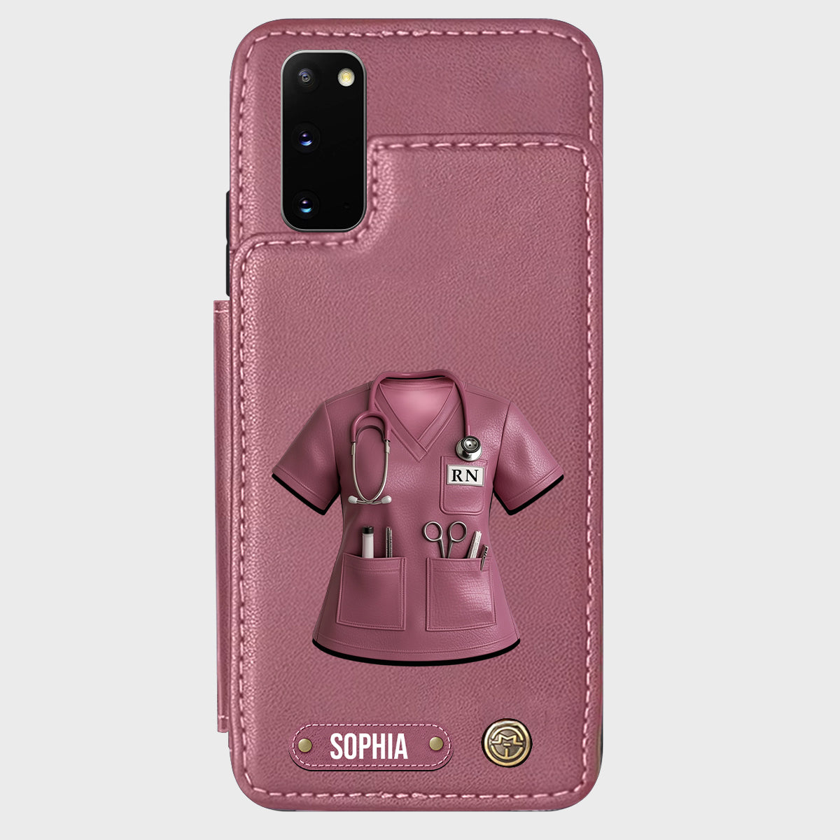 Infirmière fière - Étui portefeuille personnalisé pour téléphone