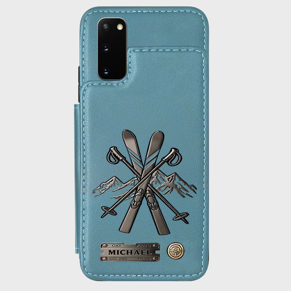 Passionné de ski ? Étui portefeuille personnalisé pour téléphone - Étui portefeuille de ski
