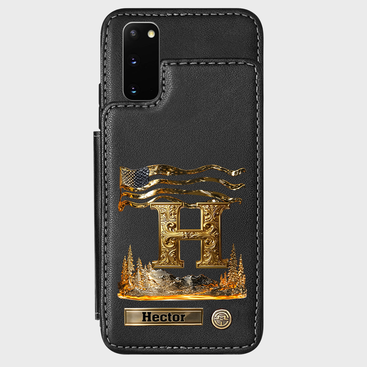 Name Initial Alphabet - Personalized Luxury Wallet Phone Case