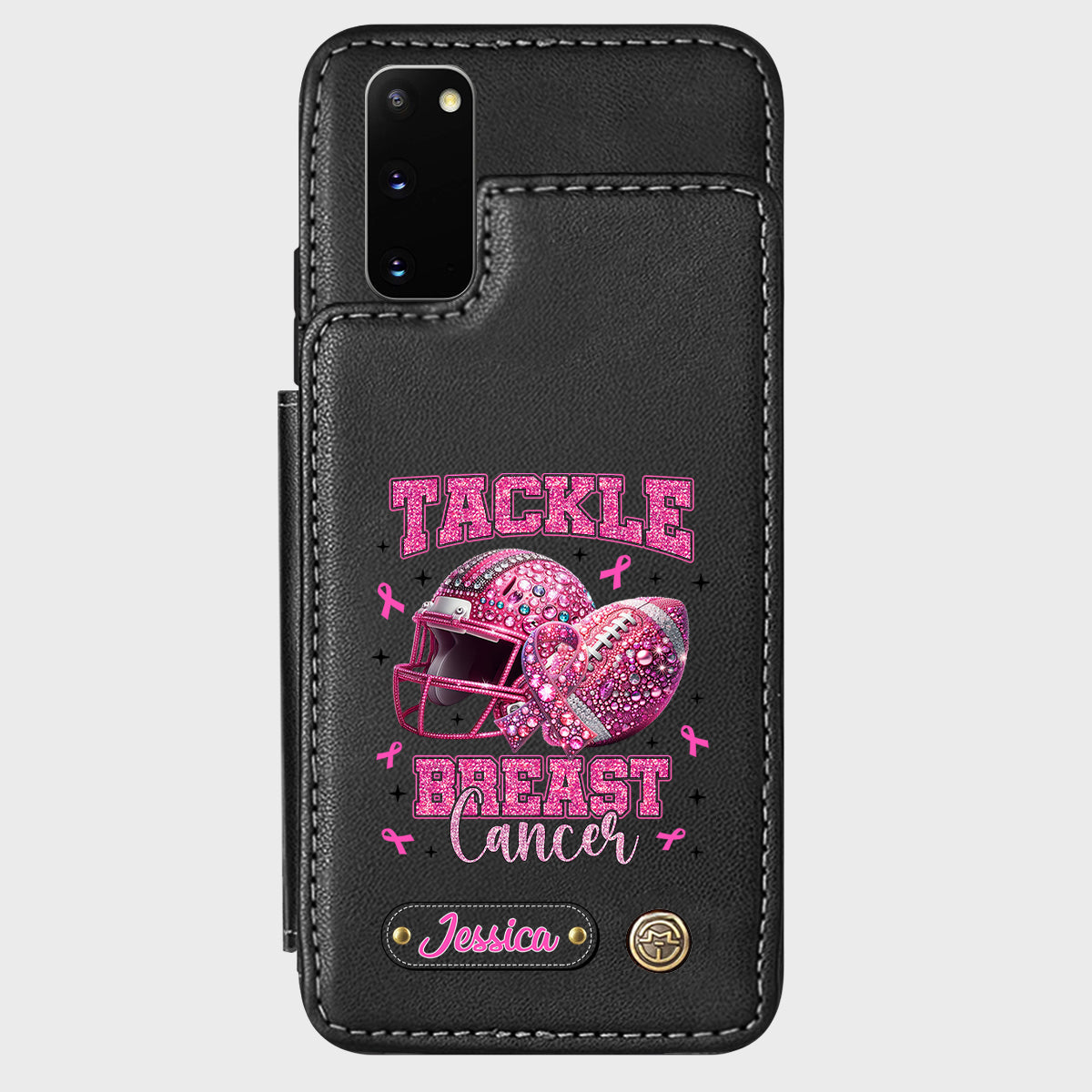 Pink Out - Étui portefeuille de téléphone personnalisé sur le thème du football