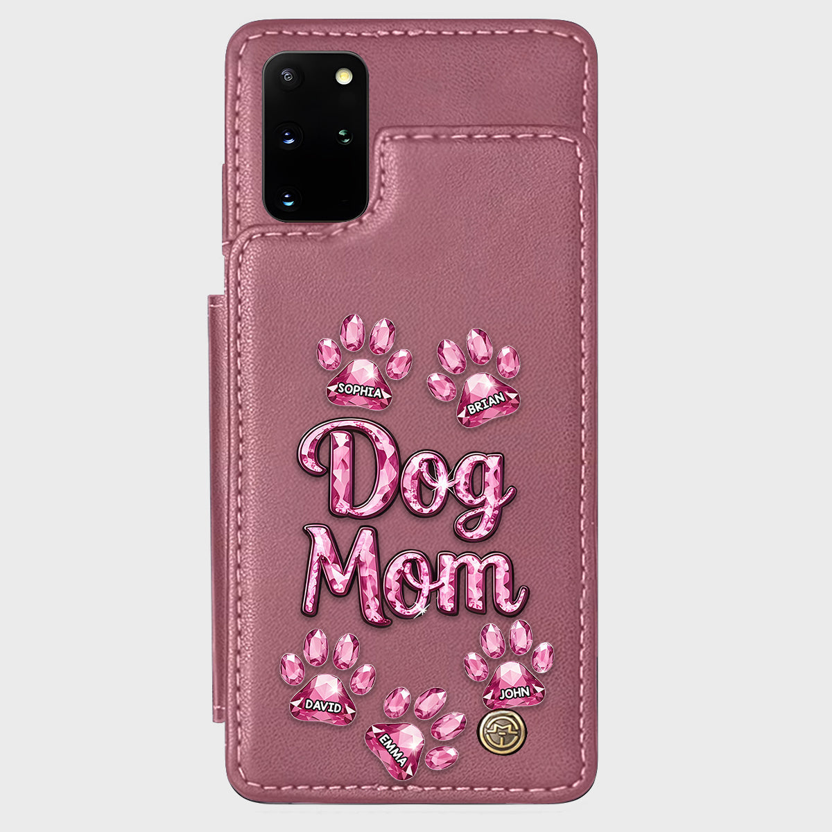 Étui portefeuille personnalisé pour téléphone avec motif chien - Maman de chien
