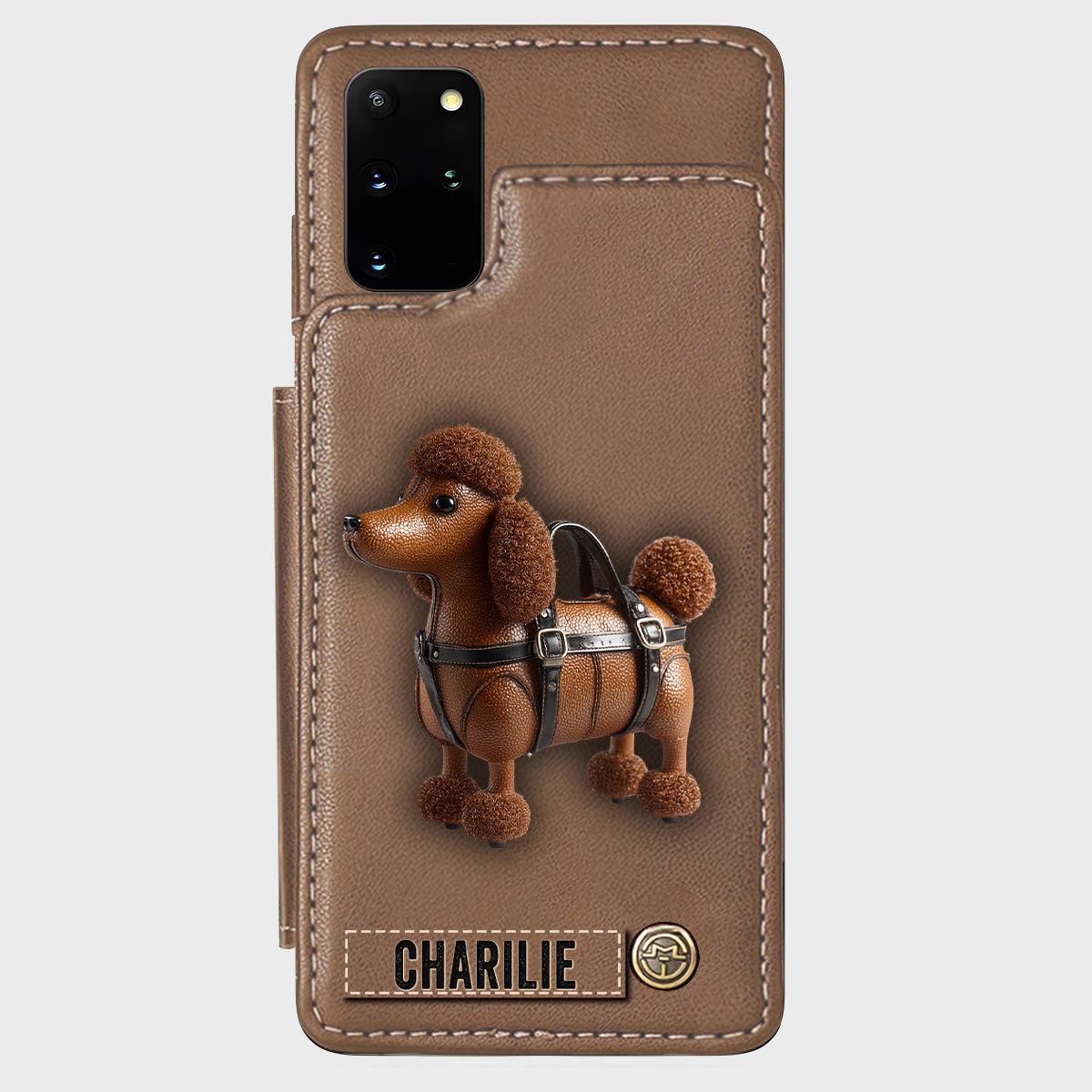 Étui portefeuille personnalisé pour téléphone avec un adorable caniche - Étui pour téléphone à motif chien