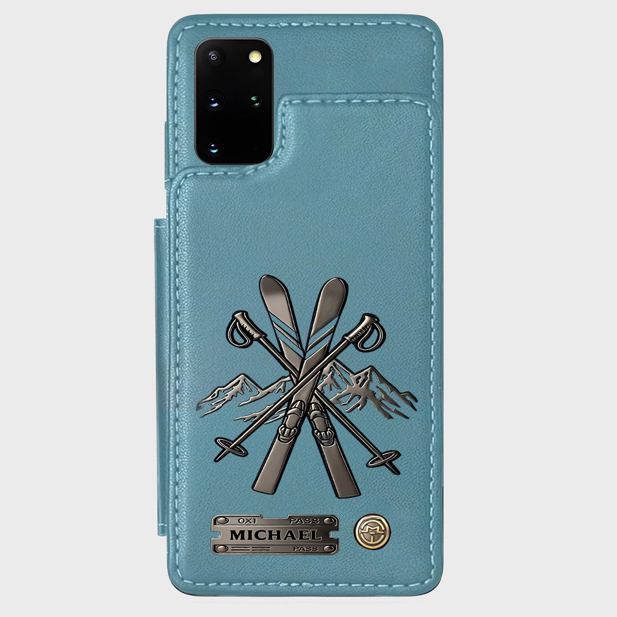 Passionné de ski ? Étui portefeuille personnalisé pour téléphone - Étui portefeuille de ski
